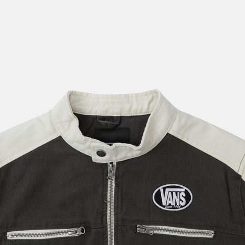 VANS范斯2025女子Ryden Biker Jacket梭织连帽外套VN000R3HEMV