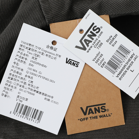 VANS范斯2025女子Ryden Biker Jacket梭织连帽外套VN000R3HEMV