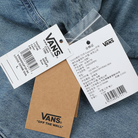 VANS范斯2025女子LOOSE DENIM SHACKET梭织长袖衬衫VN000QP3FAI