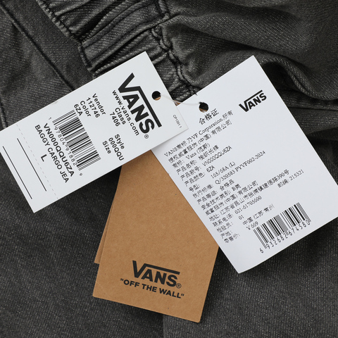 VANS范斯2025女子BAGGY CARGO JEANS梭织长裤VN000QQU6ZA