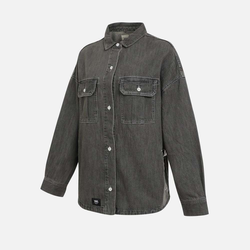 VANS范斯2025女子LOOSE DENIM SHACKET梭织长袖衬衫VN000QP36ZA