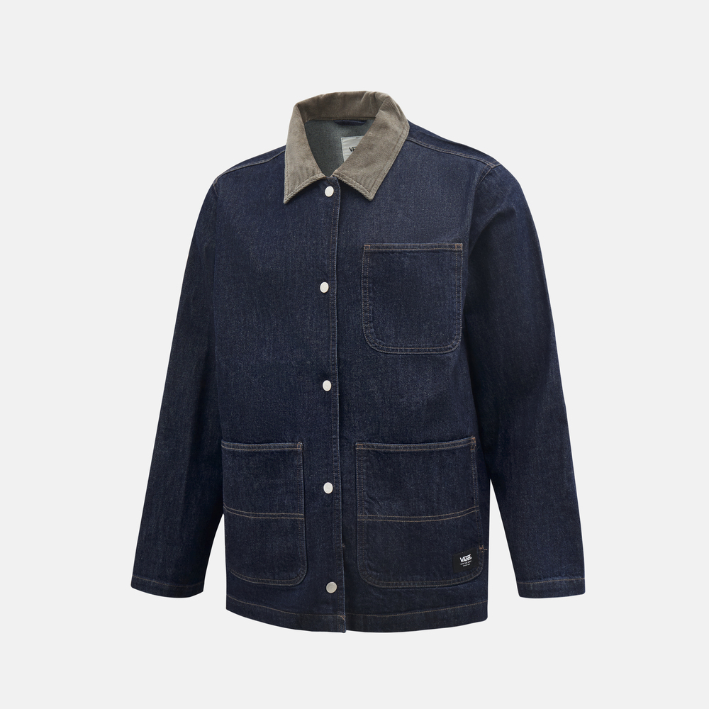VANS范斯2025女子DENIM CHORE JACKET梭织连帽外套VN000RVECRF