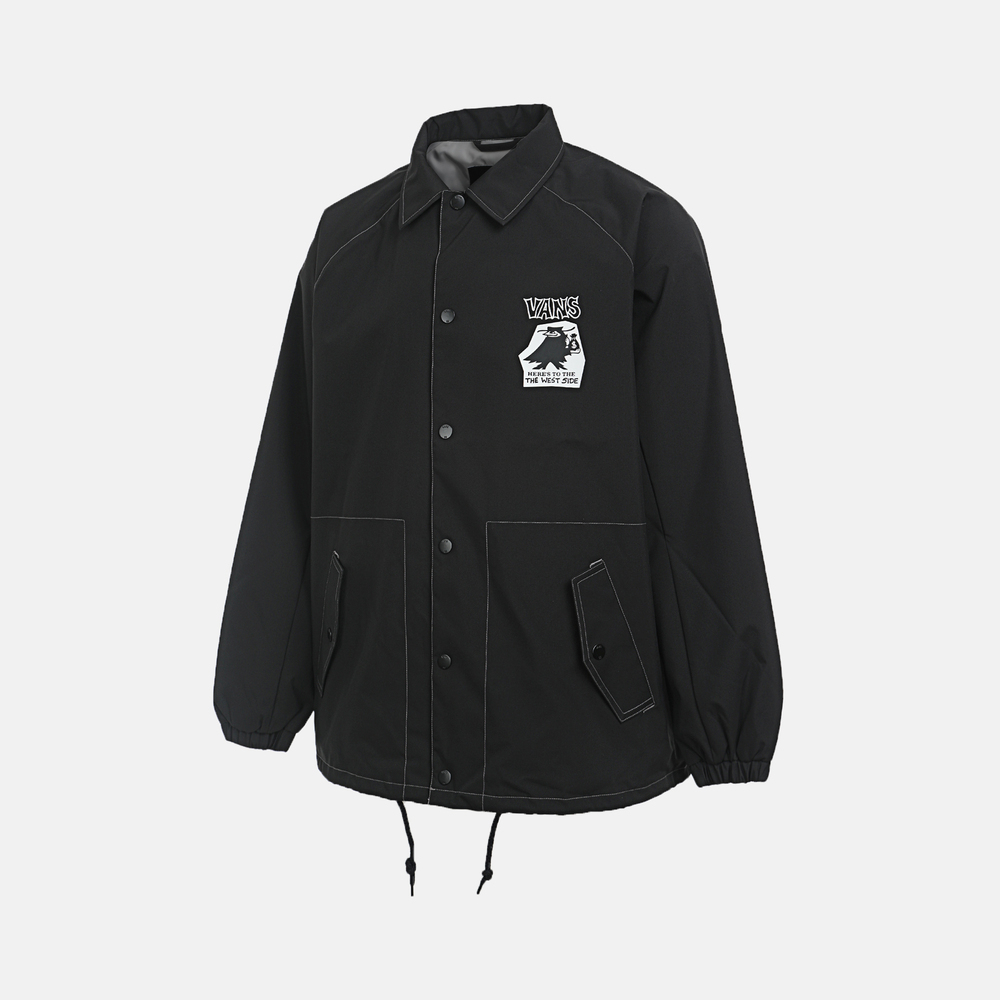 VANS范斯2025男子CONTRAST STITCH COACH梭织连帽外套VN000QMEBLK