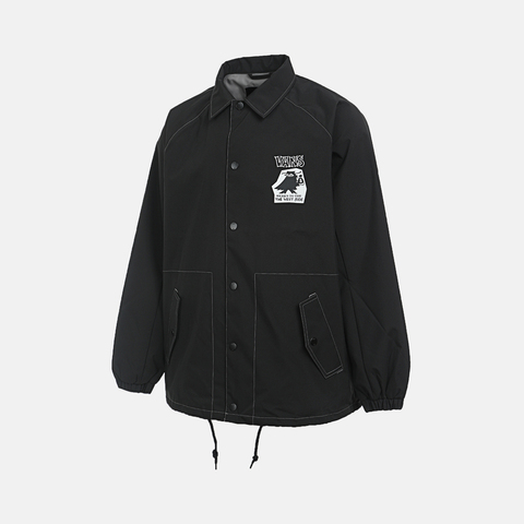 VANS范斯2025男子CONTRAST STITCH COACH梭织连帽外套VN000QMEBLK