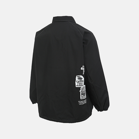 VANS范斯2025男子CONTRAST STITCH COACH梭织连帽外套VN000QMEBLK