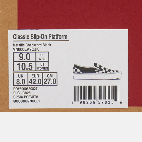 VANS范斯2025中性Classic Slip-On PlatformCLVN000EA9CJK