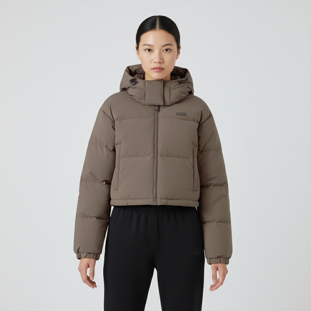 VANS范斯2025女子CROPPED PUFF薄羽绒服-短VN000QS4EMP