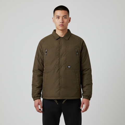 VANS范斯2025男子DOWN COACH JACKET薄羽绒服-短VN000QR9EMP