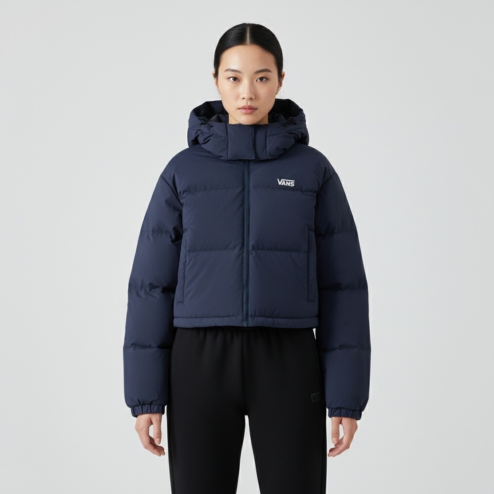 VANS范斯2025女子CROPPED PUFF薄羽绒服-短VN000QS4JDU