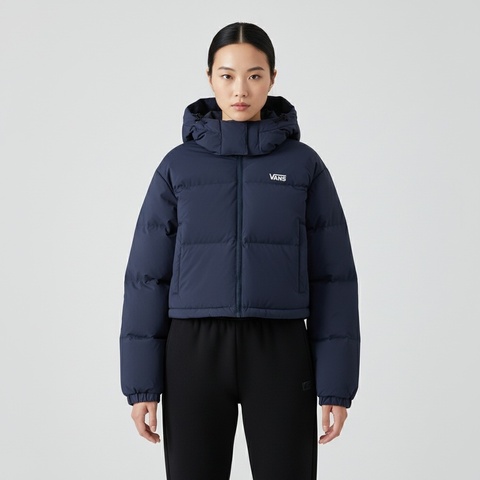 VANS范斯2025女子CROPPED PUFF薄羽绒服-短VN000QS4JDU