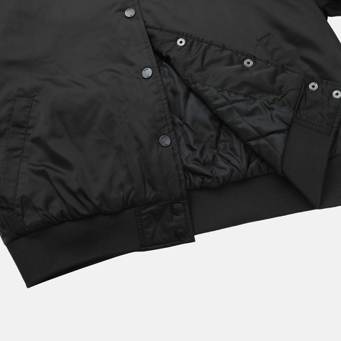 VANS范斯2025女子RIROO CROPPED BASEBALL JACKET薄棉服VN000TRZBLK