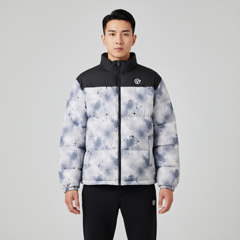 VANS范斯2025男子SPACE AOP PUFFER JACKET薄羽绒服-短VN000W55YC9