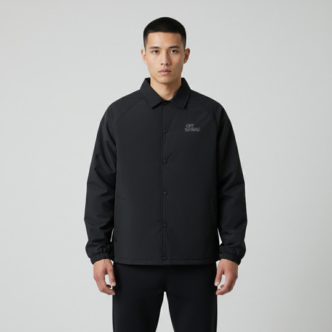 VANS范斯2025男子Hanai Coach Jacket薄棉服VN000TRKBLK