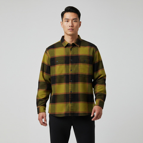 VANS范斯2025男子Larkspur Plaid Flannel梭织长袖衬衫VN000P7ZF0H