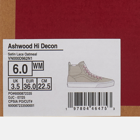 VANS范斯2025女子Ashwood Hi DeconCLVN000D962N1