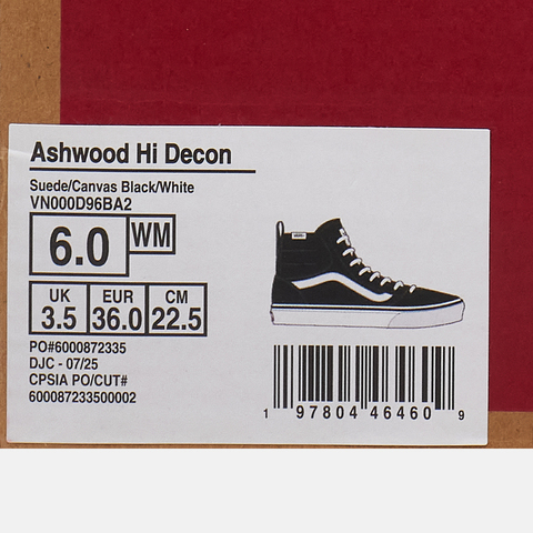 VANS范斯2025女子Ashwood Hi DeconCLVN000D96BA2