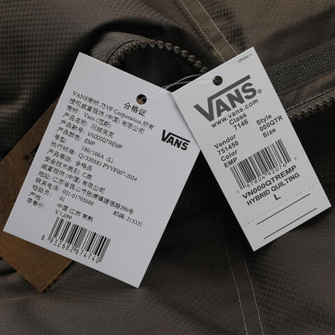 VANS范斯2025男子HYBRID QUILTING PUFFER薄羽绒服-短VN000QTREMP