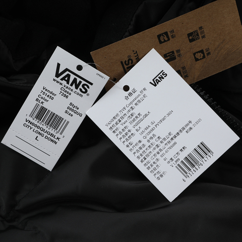 VANS范斯2025女子CITY LONG DOWN薄羽绒服-短VN000QUGBLK