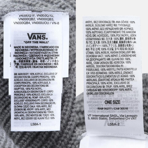 VANS范斯2025中性Core Basic Cuff Beanie针织帽VN000QB4HTG