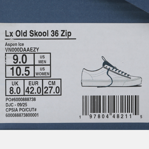 VANS范斯2025中性LX Old Skool 36 ZipCLVN000DAAEZY