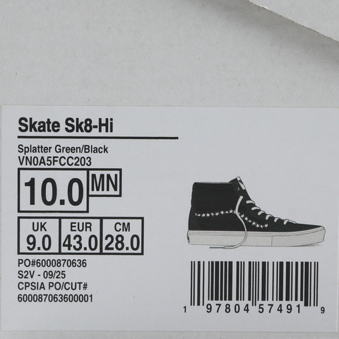 VANS范斯2025男子Skate SK8-HiCLVN0A5FCC203