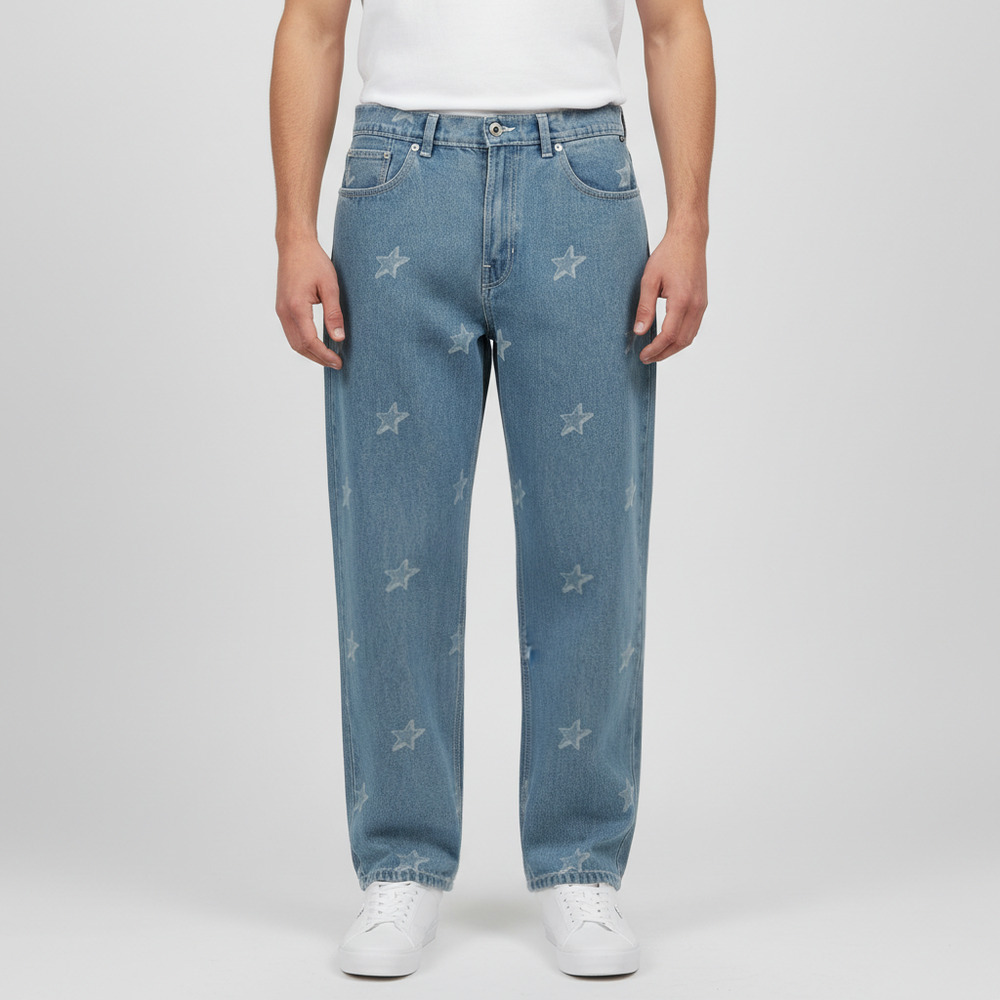 VANS范斯2026男子Check-5 Baggy Denim Starmarked Pants梭织长裤VN000T44CDX