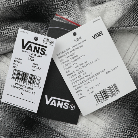 VANS范斯2026男子Lawson Plaid Flannel Shirt梭织长袖衬衫VN000TAJKIG